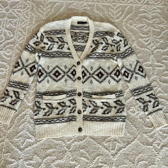 POLO Ralph Lauren Alpaca Wool Blend Southwestern Aztec Cardigan Sweater Size M - Picture 3 of 6